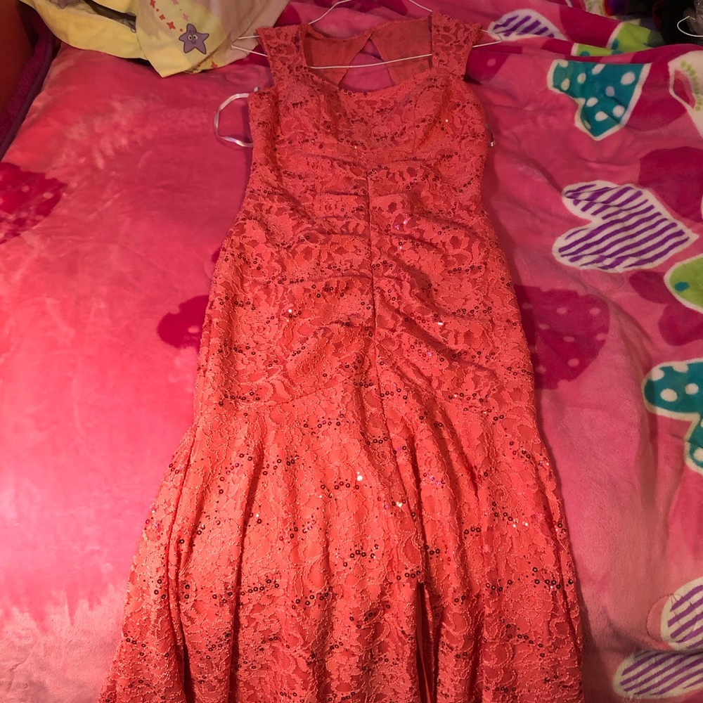 Coral ball gown